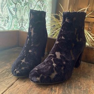 Velvet Embellished Italian Booties, size 42.